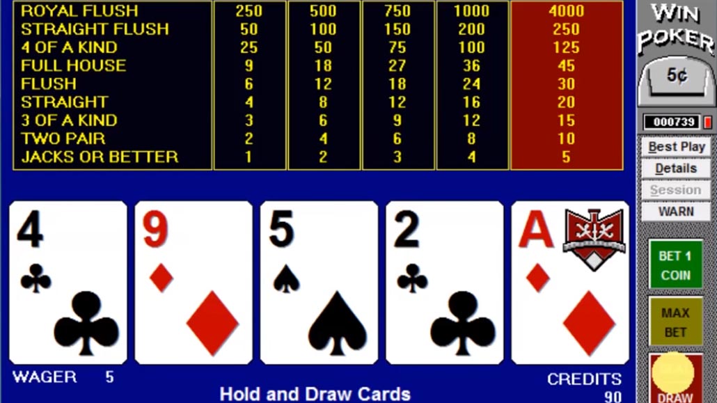 Video Poker Optimal Strategy Card Jacks or Better Online or Live Casino 