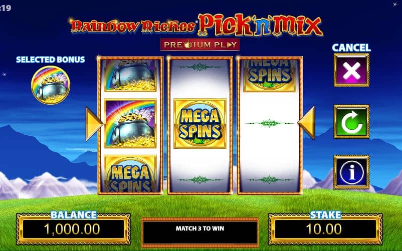 Rainbow Riches Pick and Mix premium spin