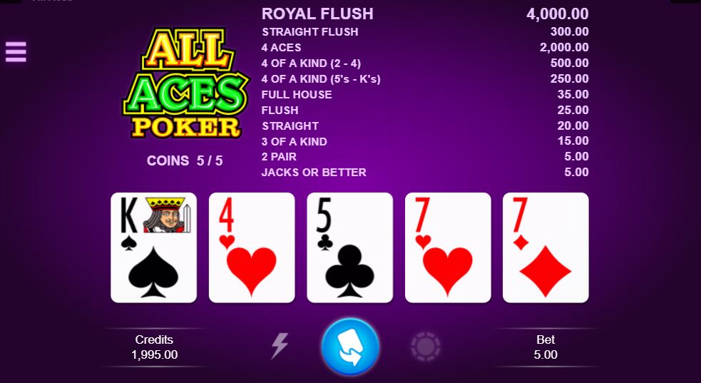 online casino games video poker