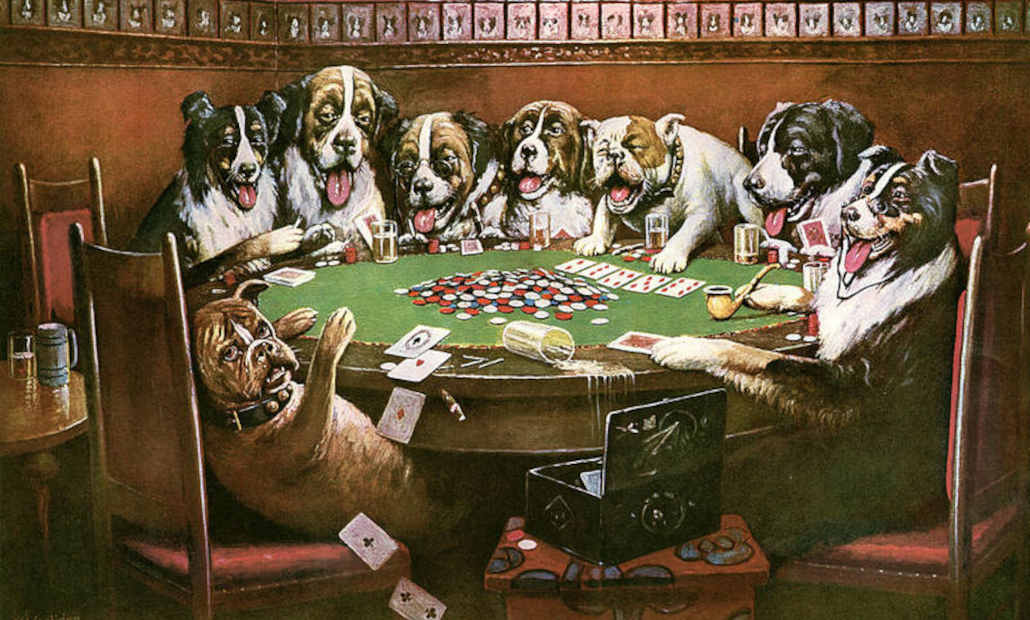 Dogs Playing Poker Original Story Behind Famous Paintings   Dogs Playing Poker Original Painting 