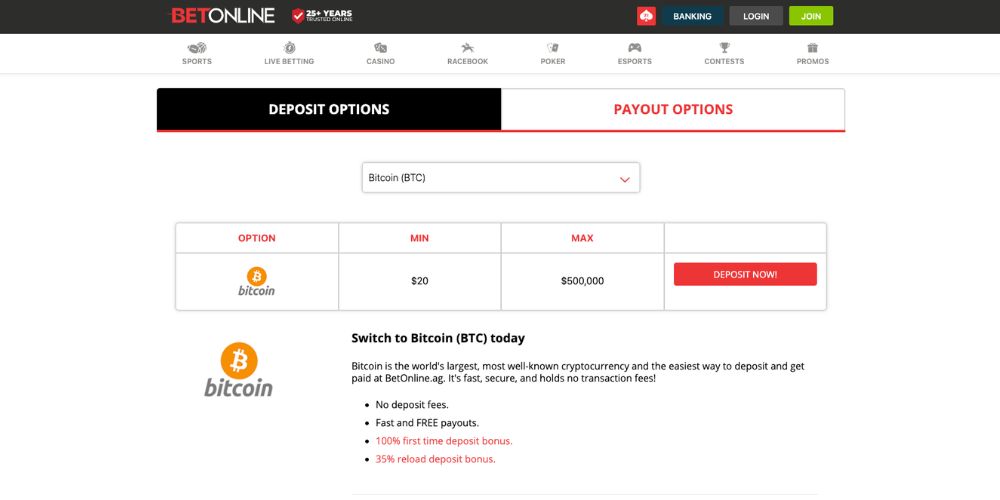 BetOnline Payment Methods