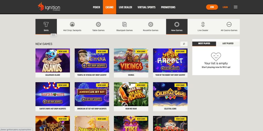 Ignition Casino Games