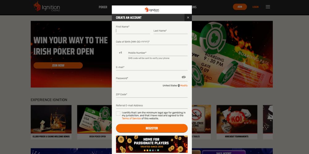 Ignition Casino Registration