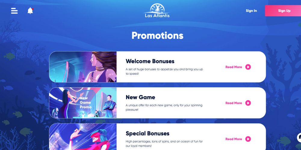 Las Atlantis Bonuses & Promotions