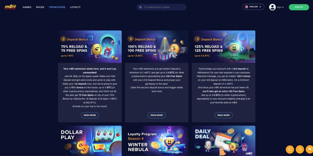 mBitcasino Bonuses & Promotions