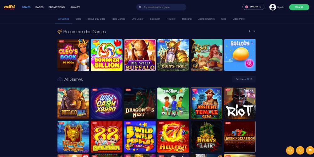 mBitcasino Games