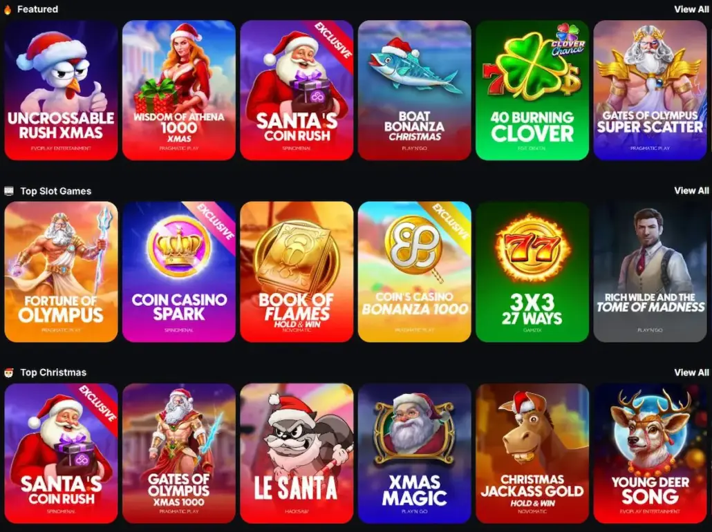 CoinCasino Game Selection - CoinCasino Review