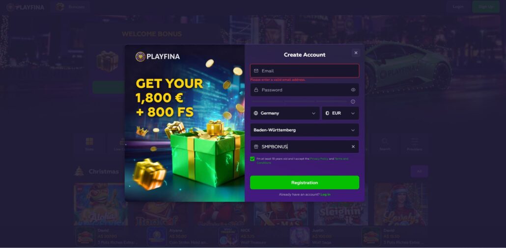 How to use the Playfina bonus code “SMPBONUS”?
